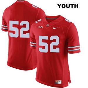 Youth NCAA Ohio State Buckeyes Wyatt Davis #52 College Stitched No Name Authentic Nike Red Football Jersey TA20Z35LE